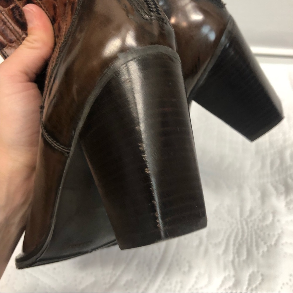 Stuart weitzman croc heeled boots, NWOT - Picture 5 of 16